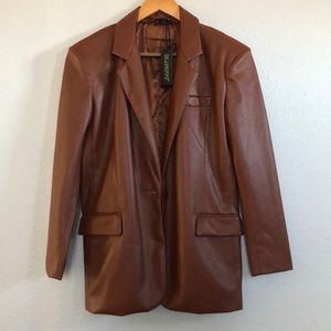 Blank NYC Brown Pleather Jacket